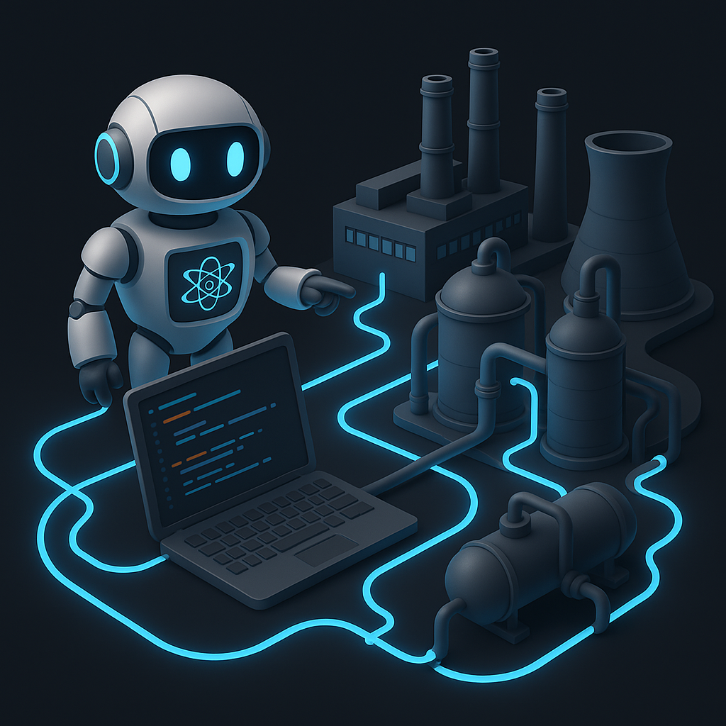 Backed by a control twin physicsaugmented advisory agent to ensure feasibility and reliabilitymake coding images related not humanmake acc to process industries no text make model only acc to dark bg-1