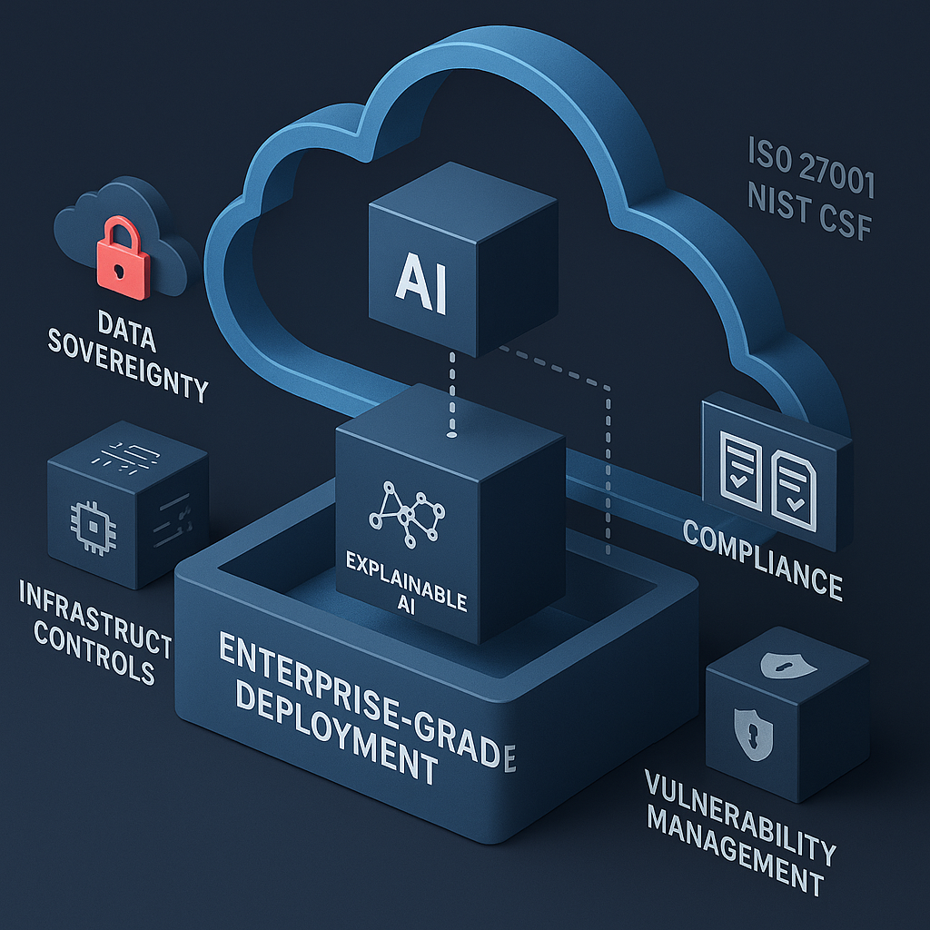 The platform is meticulously engineered to prioritize trust and control offering a secure enterprisegrade deployment that operates entirely within your designated cloud tenant This ensures that no data is shared externally thereby enhancing data sove-1